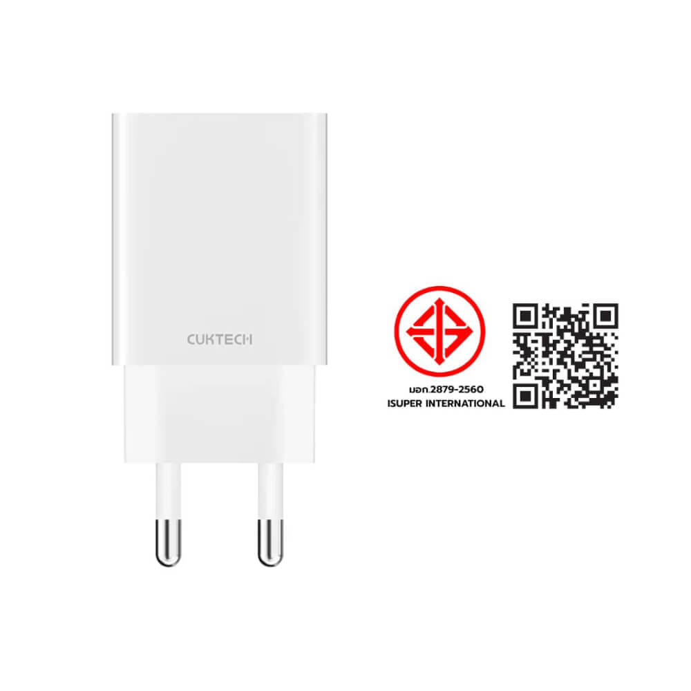 หัวชาร์จเร็ว CUKTECH USB-C GAN 30W CUKTECH A18T สีขาว ใช้สำหรับ IPHONE (รองรับเทคโนโลยี PD 3.0)KR_9